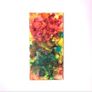 Large Abstract Bright Flower Alcohol Ink Original